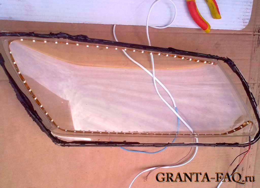 Тюнинг передних блок-фар на гранте (granta)